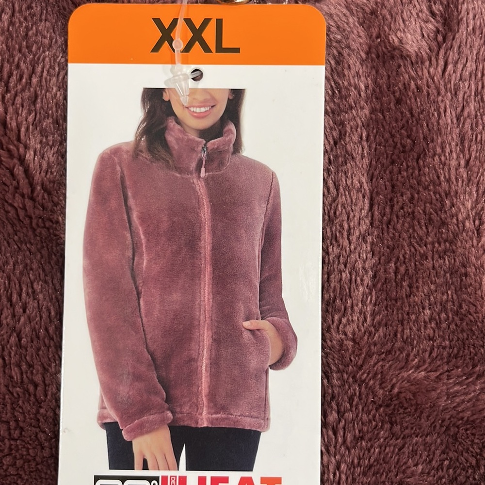 32 Degrees Heat Women’s Plush Faux Fur Zip Jacket  NWT